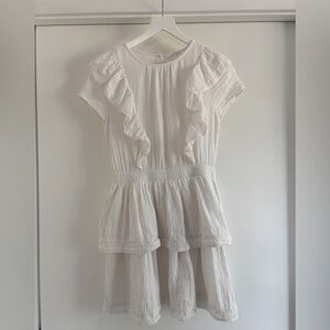 Girls White Gauze Prairie Dress